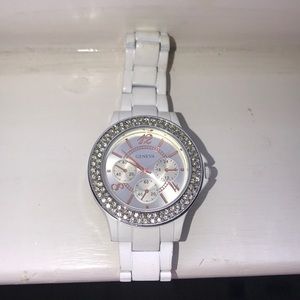 White diamond watch